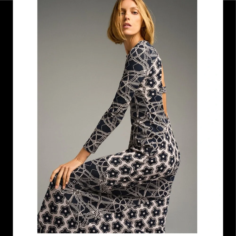 ZARA NWT LONG JACQUARD DRESS πΈ - Picture 4 of 10